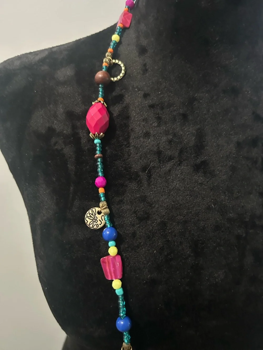 🌈 Premier Designs Colorful Boho Beaded Necklace | Long Statement | NWOT 🌈